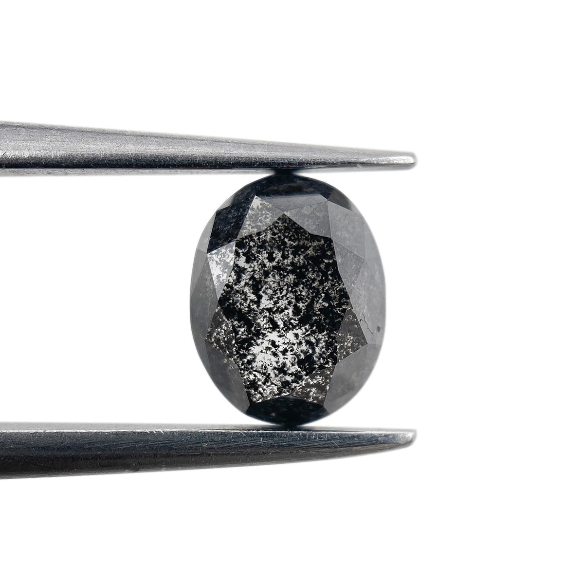 1.05ct | Salt & Pepper Oval Shape Rose Cut Diamond - Modern Rustic Diamond