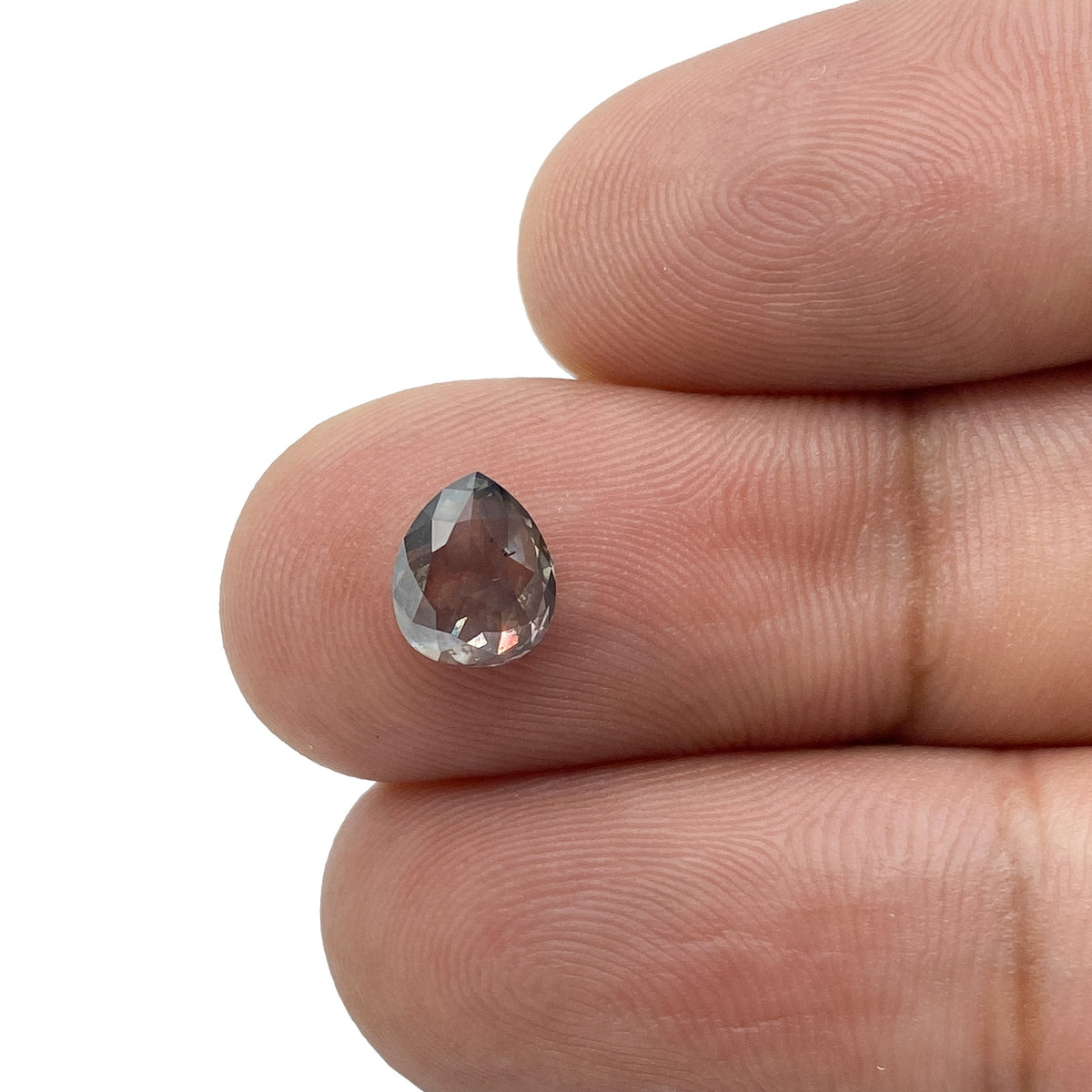 1.05ct | Salt & Pepper Pear Shape Rose Cut Diamond - Modern Rustic Diamond