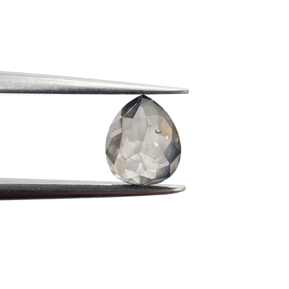 1.05ct | Salt & Pepper Pear Shape Rose Cut Diamond - Modern Rustic Diamond