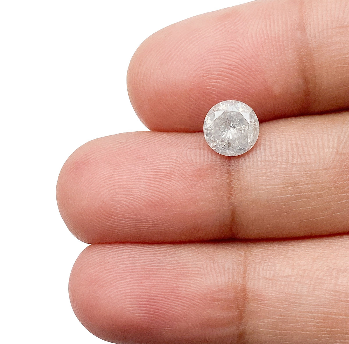 1.05ct | Salt & Pepper Round Shape Brilliant Cut Diamond - Modern Rustic Diamond
