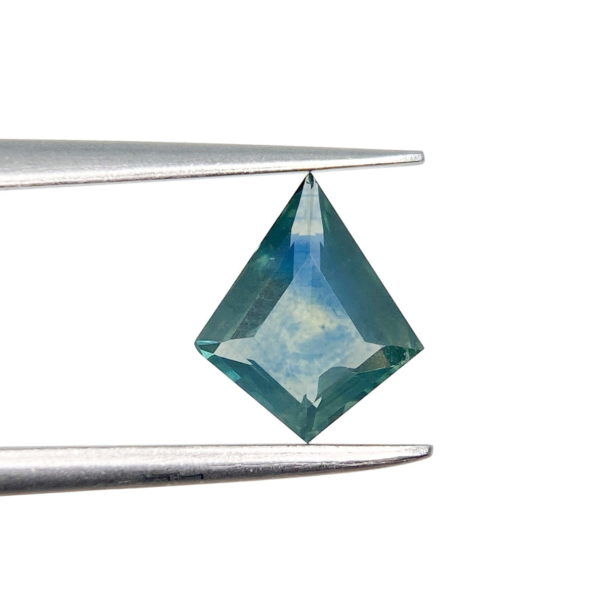 1.05ct | Step Cut Kite Shape Blue Green Montana Sapphire-Modern Rustic Diamond