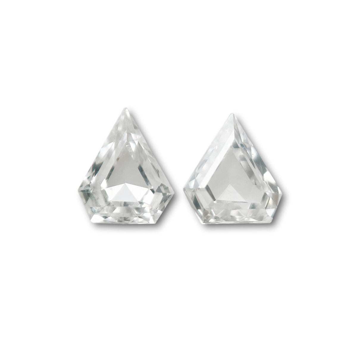 0.13cttw | E-F VVS Shield Shape Step Cut Diamond Matched Pair - Modern Rustic Diamond