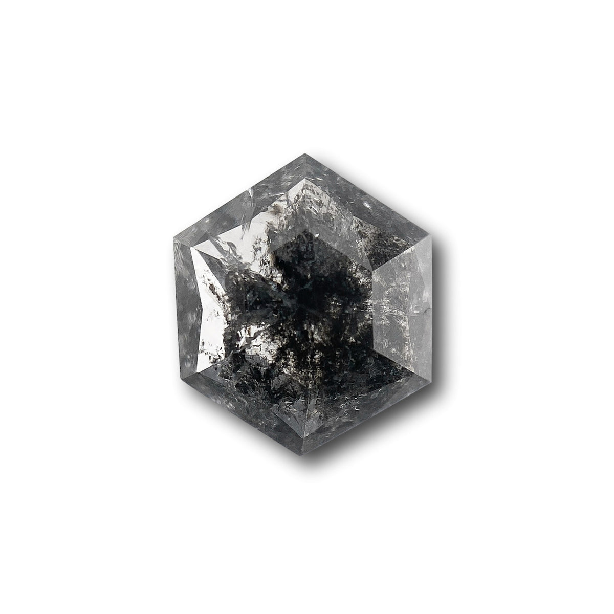 0.88ct | Salt & Pepper Hexagon Shape Rose Cut Diamond