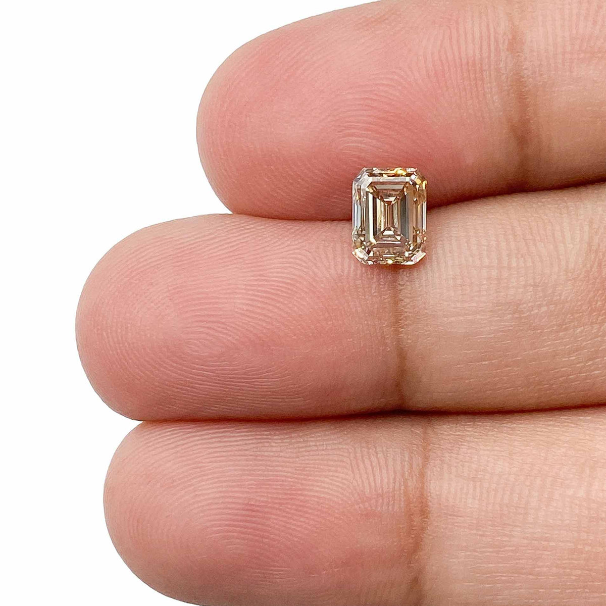 1.06ct | Champagne VVS Emerald Shape Step Cut Diamond - Modern Rustic Diamond