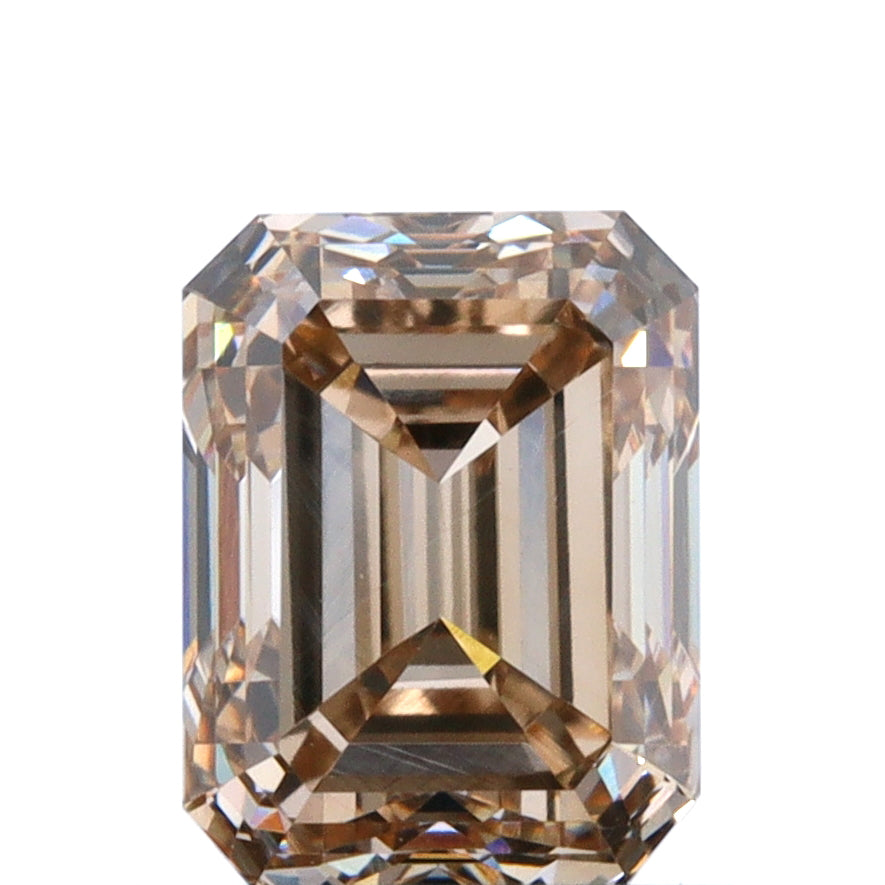 1.06ct | Champagne VVS Emerald Shape Step Cut Diamond - Modern Rustic Diamond