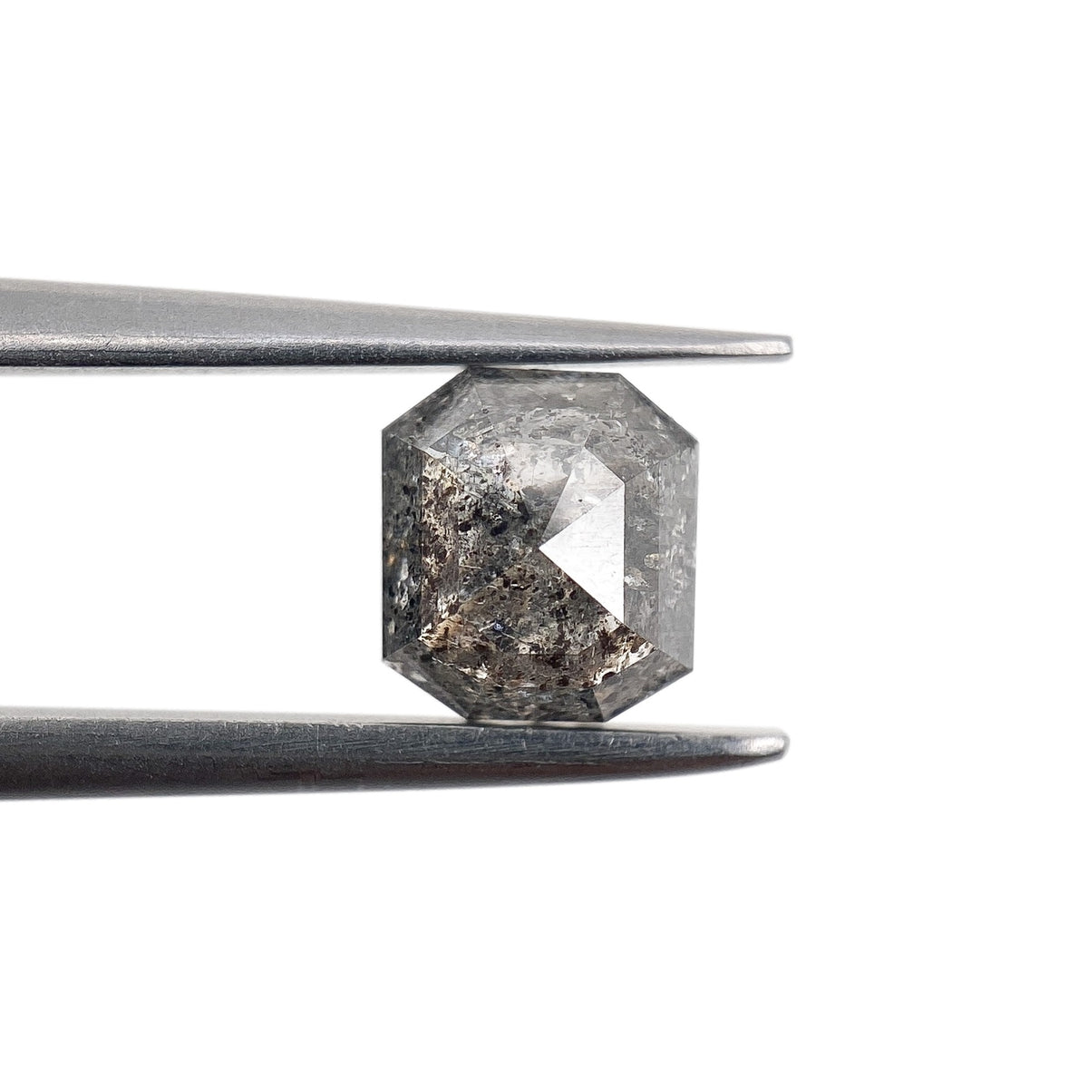 1.06ct | Salt & Pepper Emerald Shape Step Cut Diamond - Modern Rustic Diamond