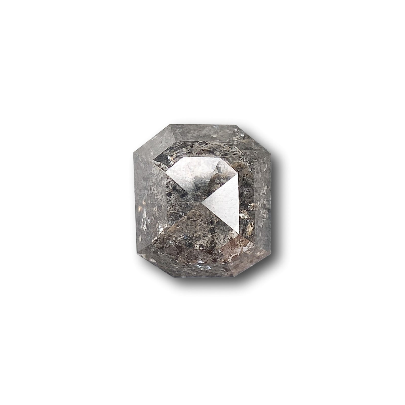 1.06ct | Salt & Pepper Emerald Shape Step Cut Diamond - Modern Rustic Diamond
