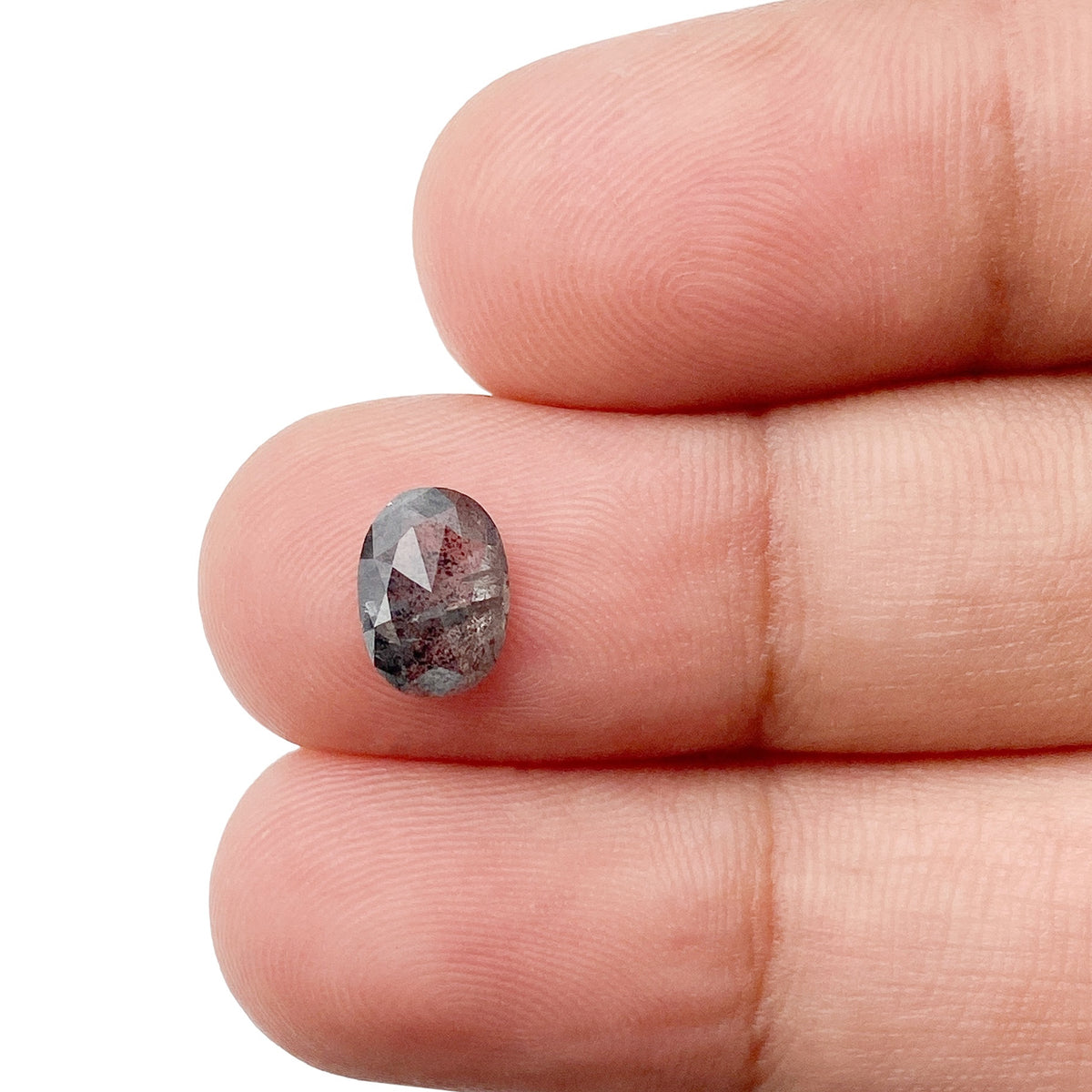 1.06ct | Salt & Pepper Oval Shape Rose Cut Diamond - Modern Rustic Diamond