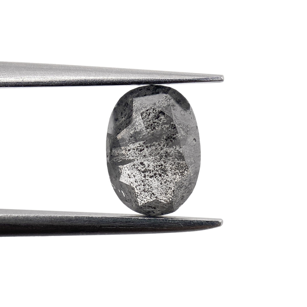 1.06ct | Salt & Pepper Oval Shape Rose Cut Diamond - Modern Rustic Diamond