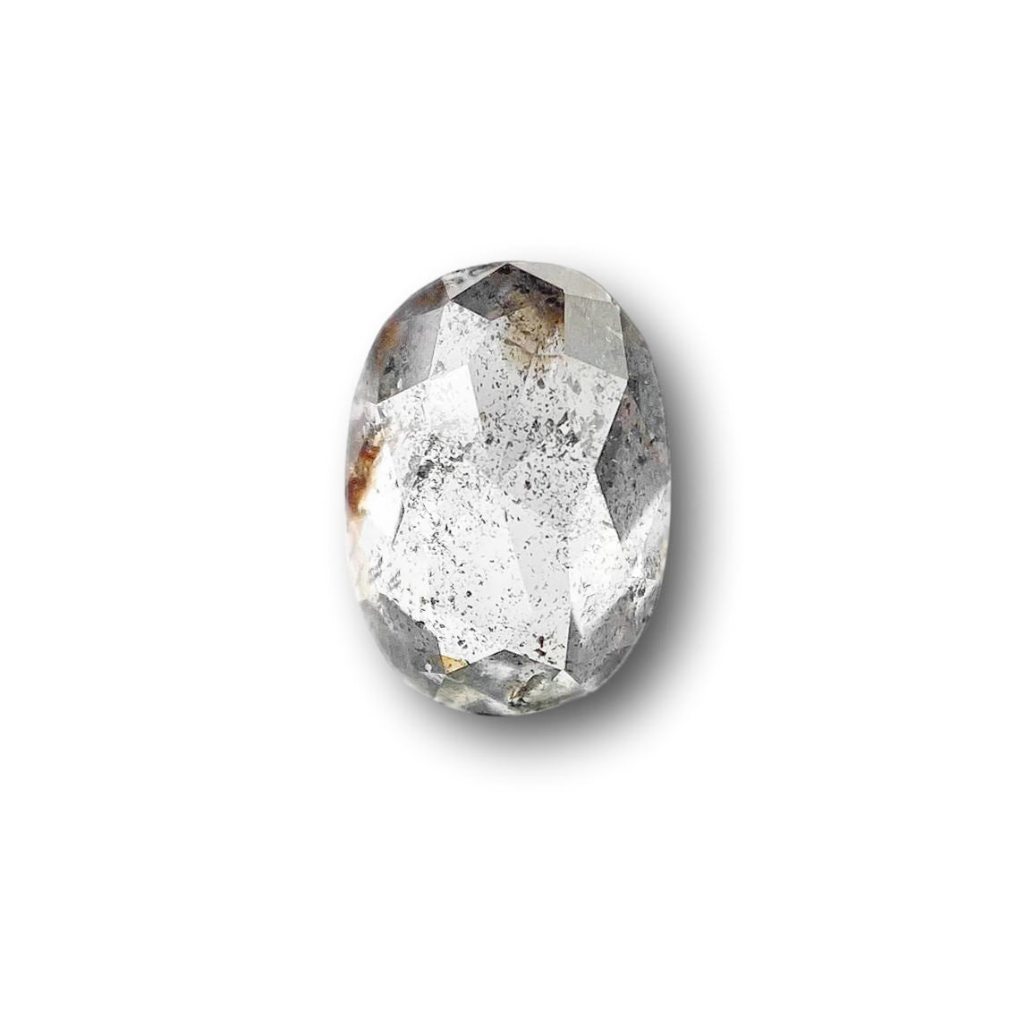 1.06ct | Salt & Pepper Oval Shape Rose Cut Diamond - Modern Rustic Diamond