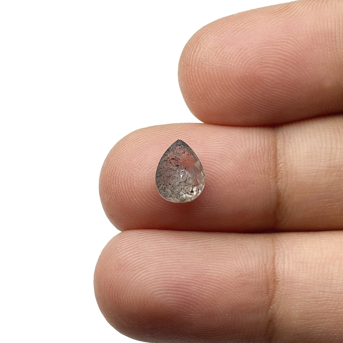 1.06ct | Salt & Pepper Pear Shape Rose Cut Diamond - Modern Rustic Diamond