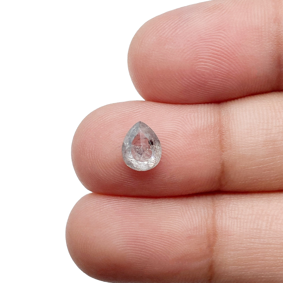 1.06ct | Salt & Pepper Pear Shape Rose Cut Diamond - Modern Rustic Diamond