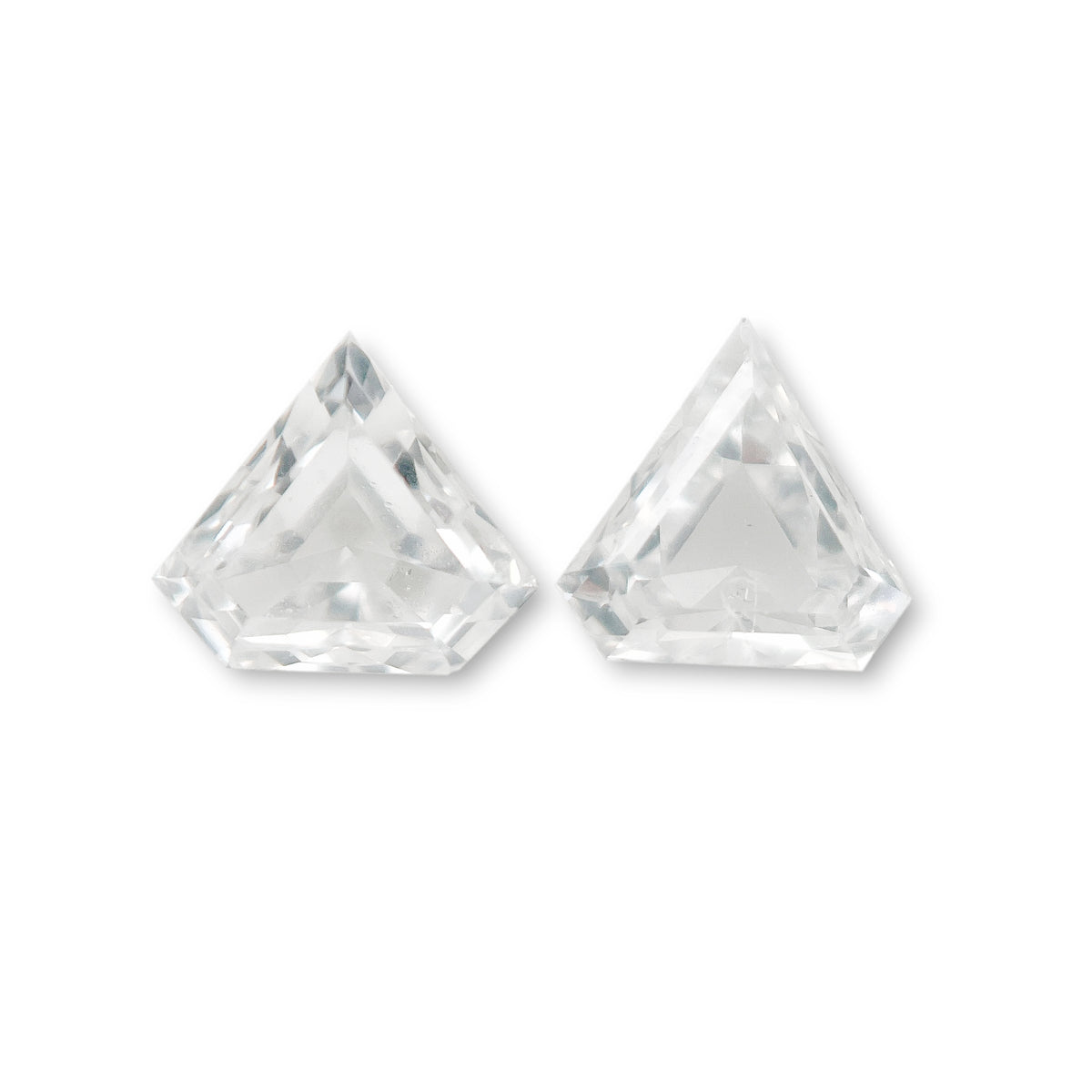 0.14cttw | E-F VVS Shield Shape Step Cut Diamond Matched Pair - Modern Rustic Diamond