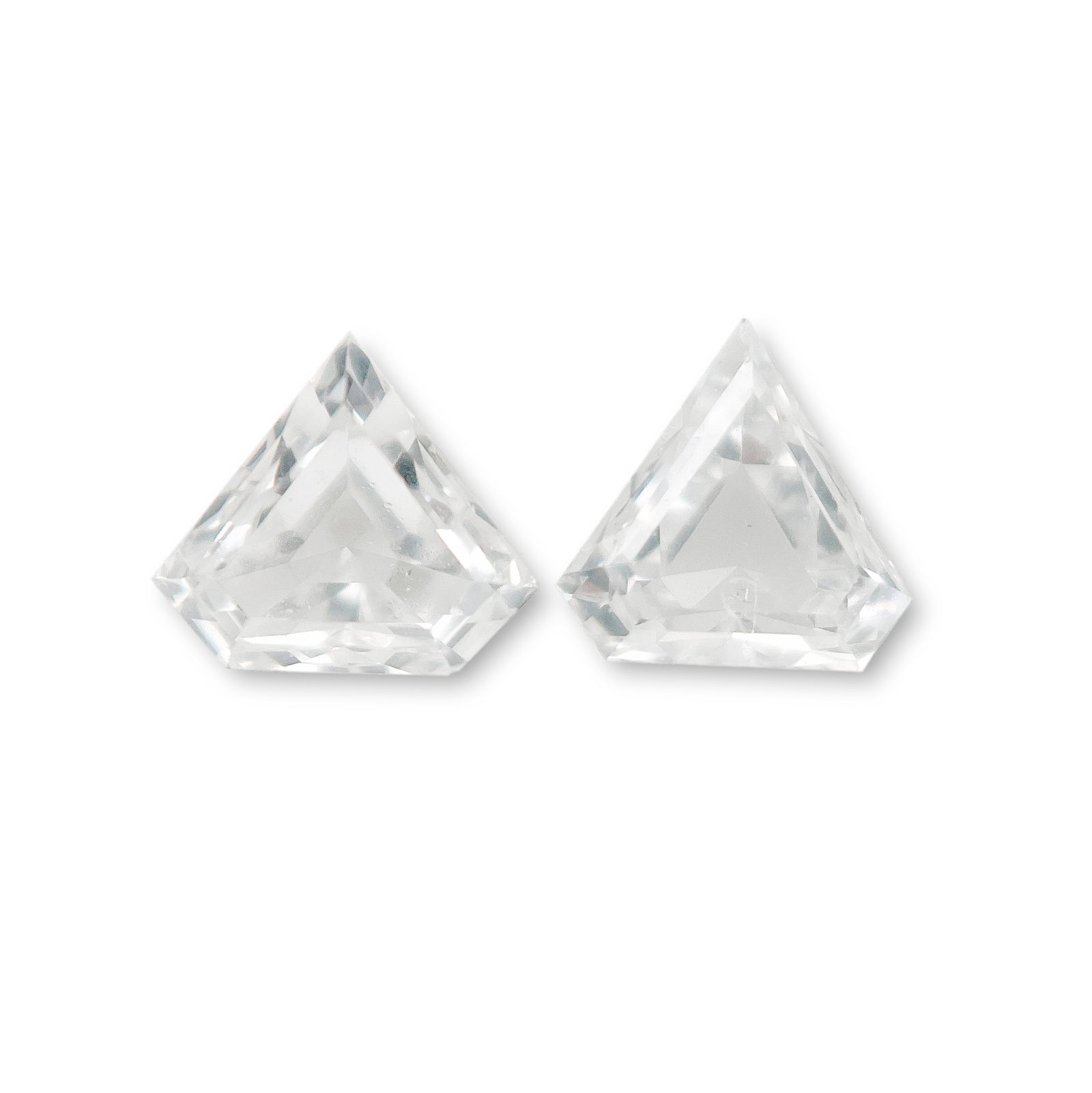 0.14cttw | E-F VVS Shield Shape Step Cut Diamond Matched Pair - Modern Rustic Diamond