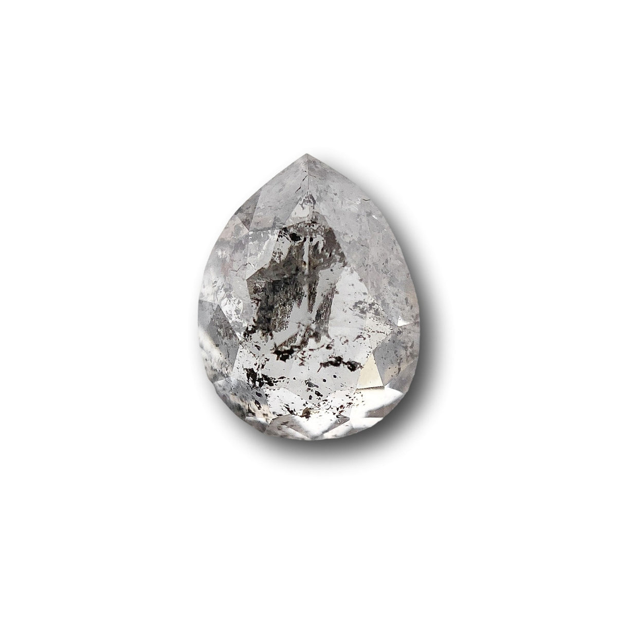 1.12ct | Salt & Pepper Pear Shape Rose Cut Diamond