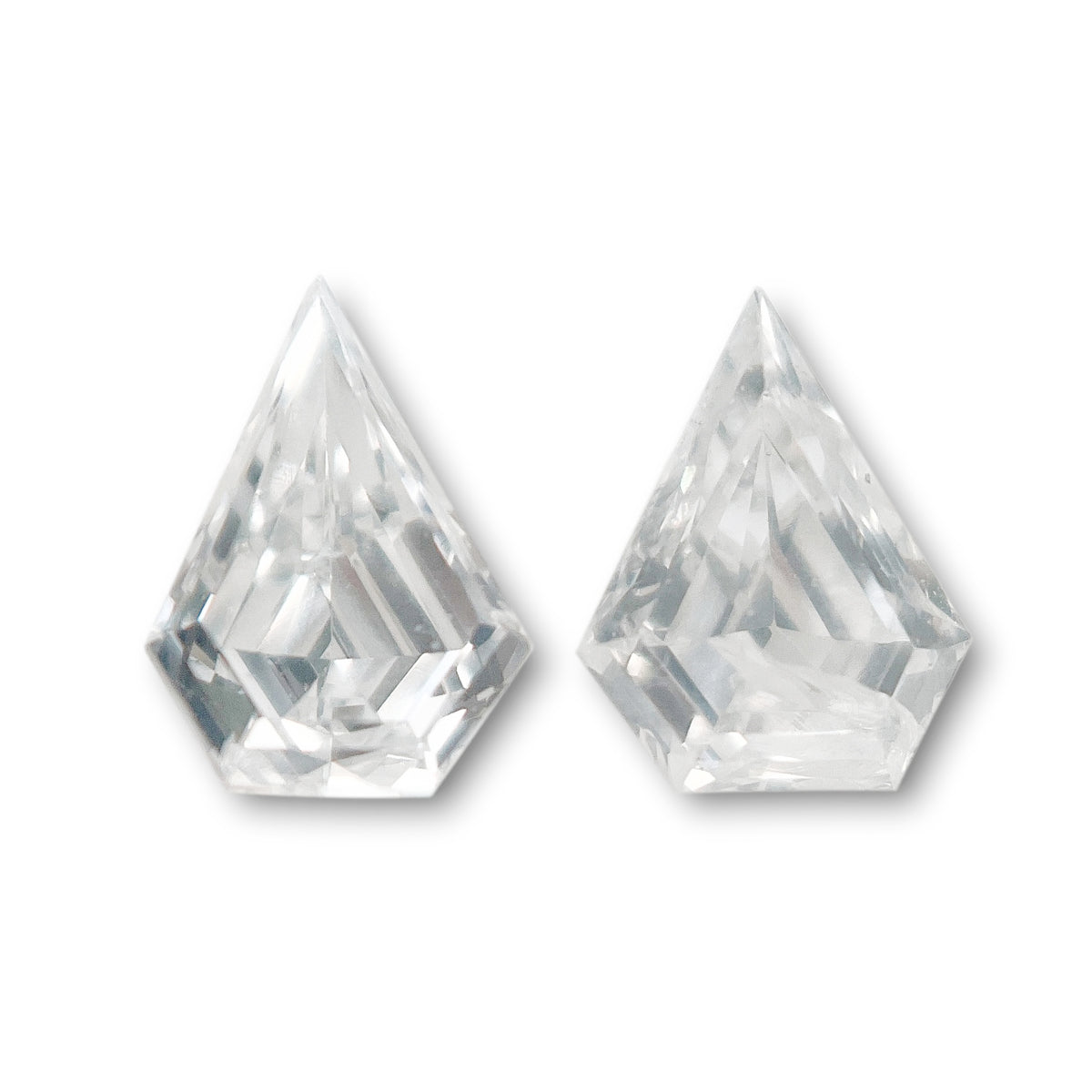 0.10cttw | F-G SI Shield Shape Step Cut Diamond Matched Pair - Modern Rustic Diamond