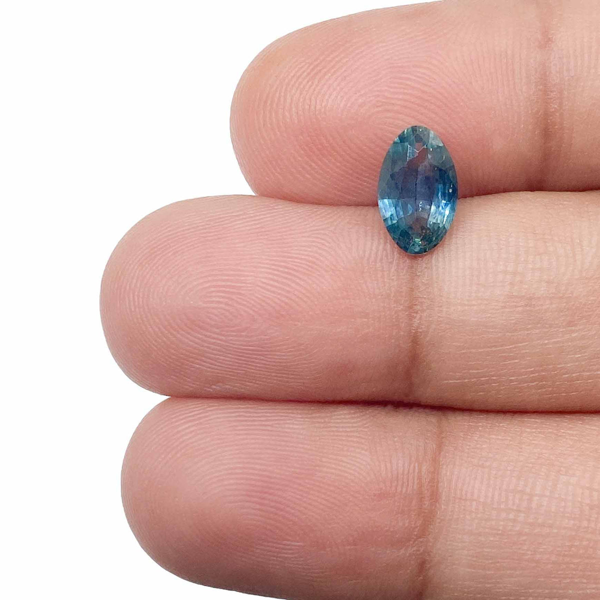 1.07ct | Brilliant Cut Moval Shape Blue Montana Sapphire-Modern Rustic Diamond