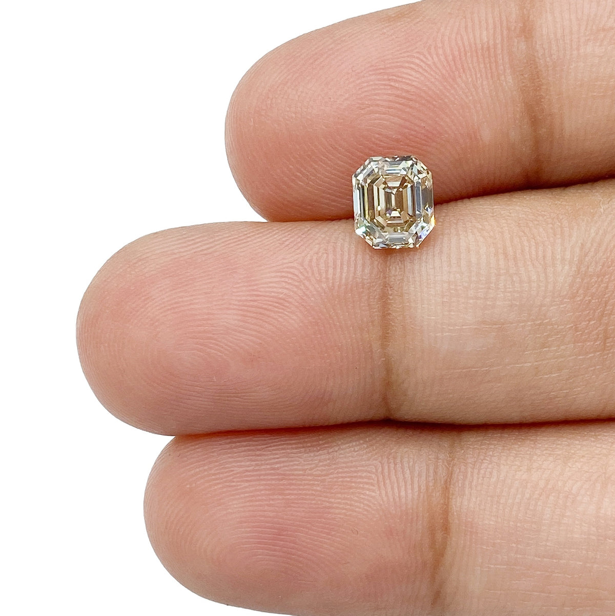 1.07ct | Champagne VVS Emerald Shape Step Cut Diamond - Modern Rustic Diamond