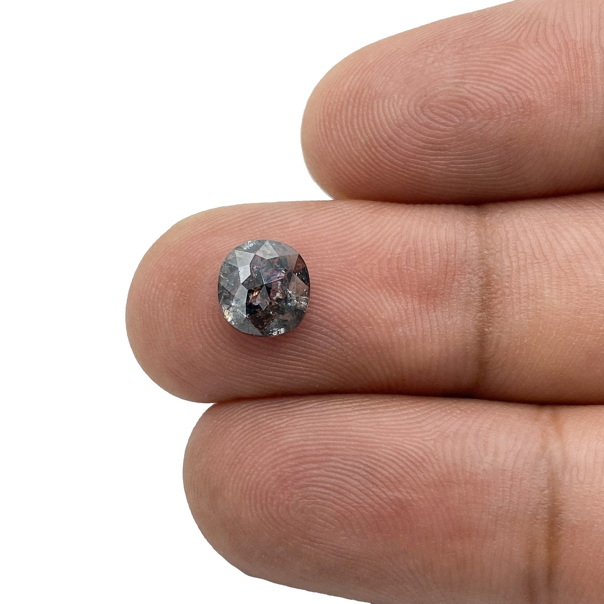 1.07ct | Salt & Pepper Cushion Shape Rose Cut Diamond - Modern Rustic Diamond