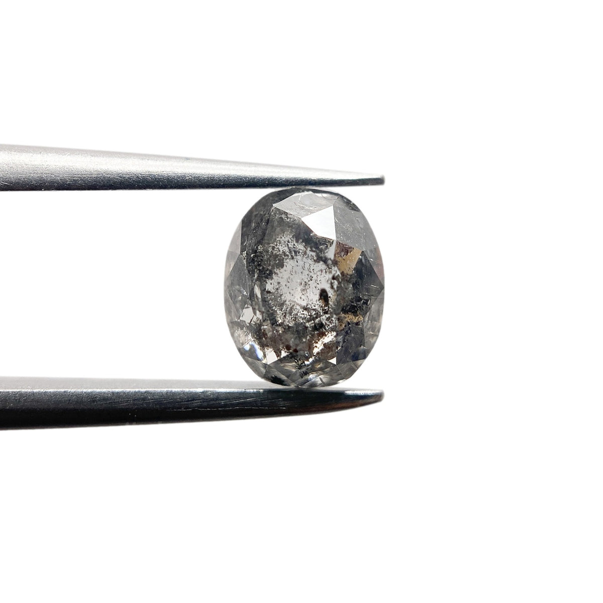 1.07ct | Salt & Pepper Cushion Shape Rose Cut Diamond - Modern Rustic Diamond