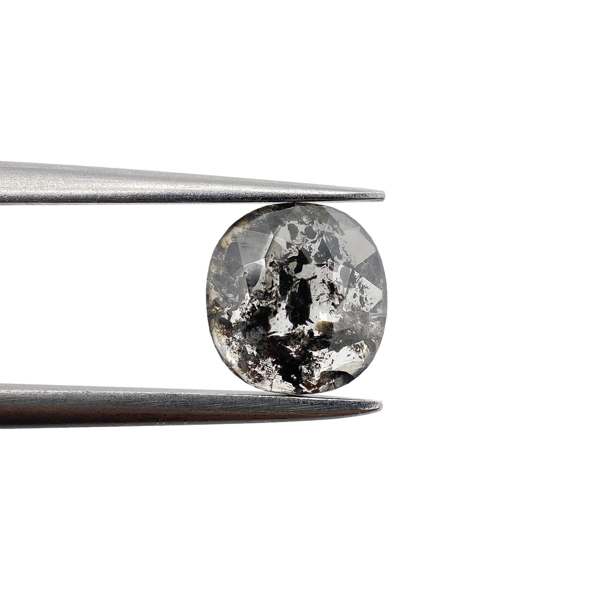 1.07ct | Salt & Pepper Cushion Shape Rose Cut Diamond - Modern Rustic Diamond