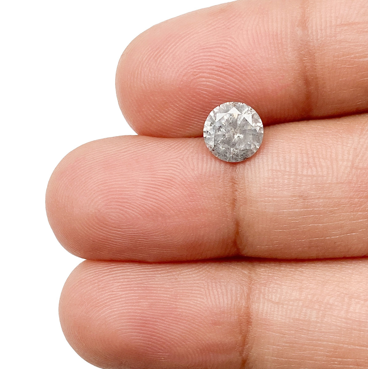 1.07ct | Salt & Pepper Round Shape Brilliant Cut Diamond - Modern Rustic Diamond