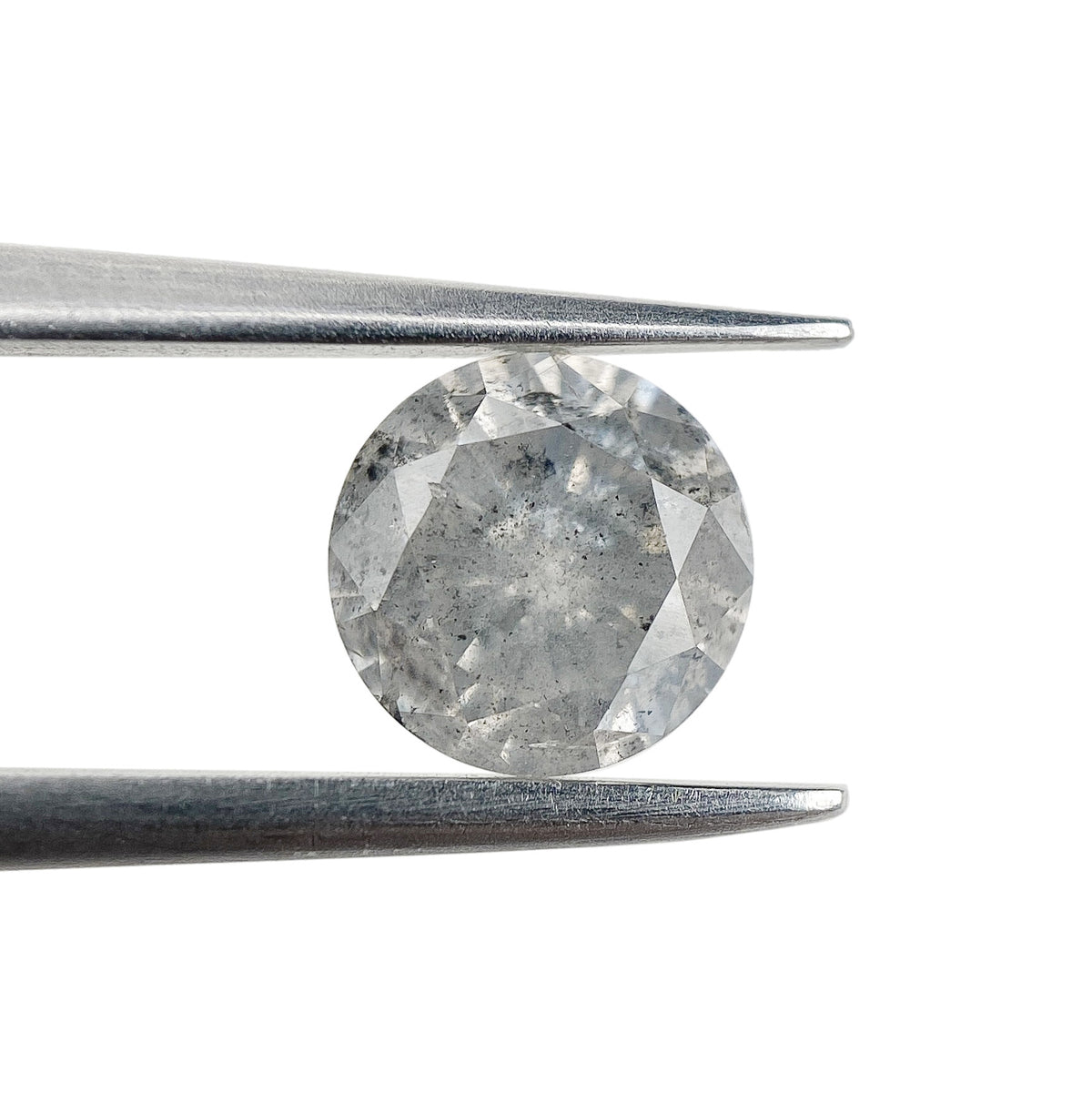 1.07ct | Salt & Pepper Round Shape Brilliant Cut Diamond - Modern Rustic Diamond