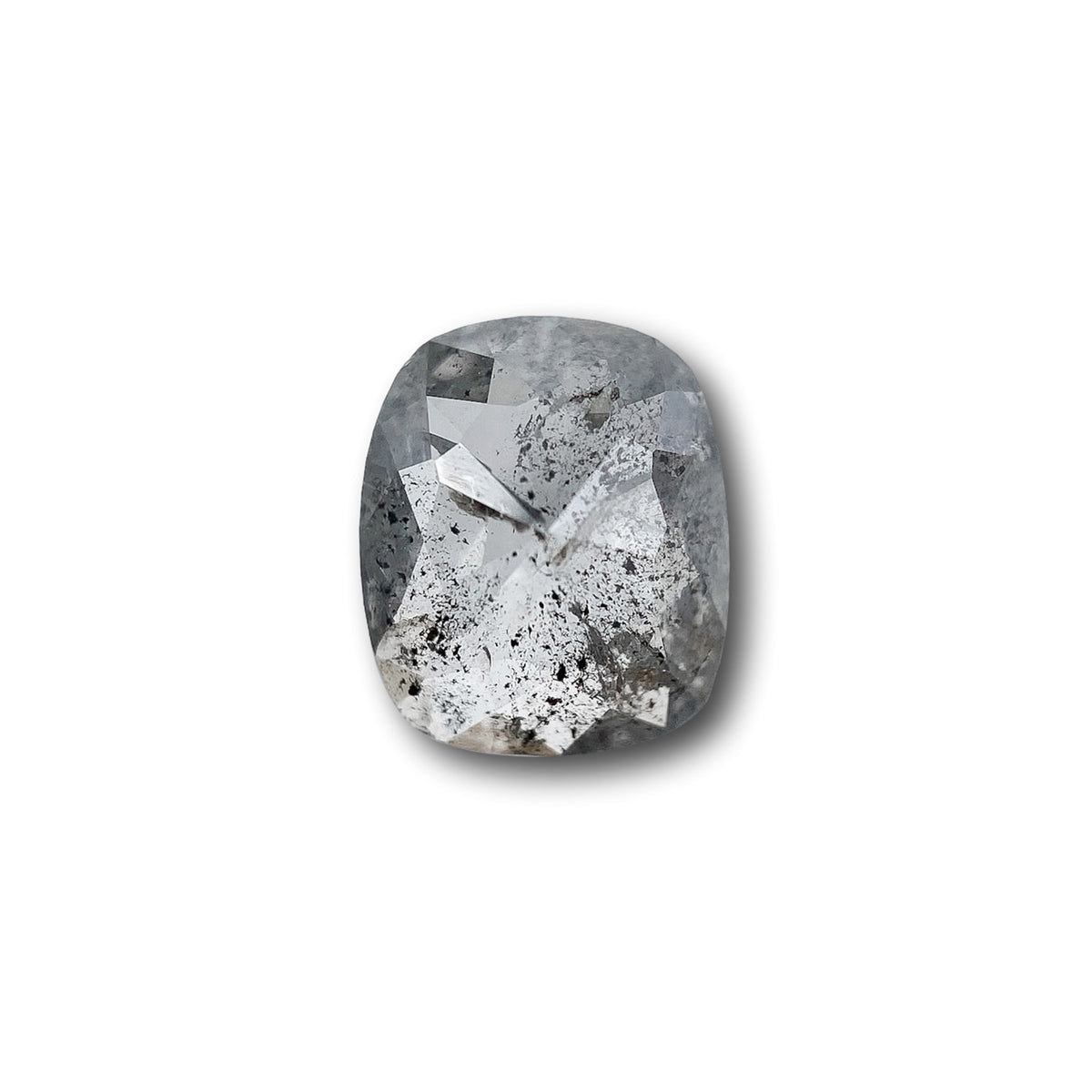 0.83ct | Salt & Pepper Cushion Shape Rose Cut Diamond