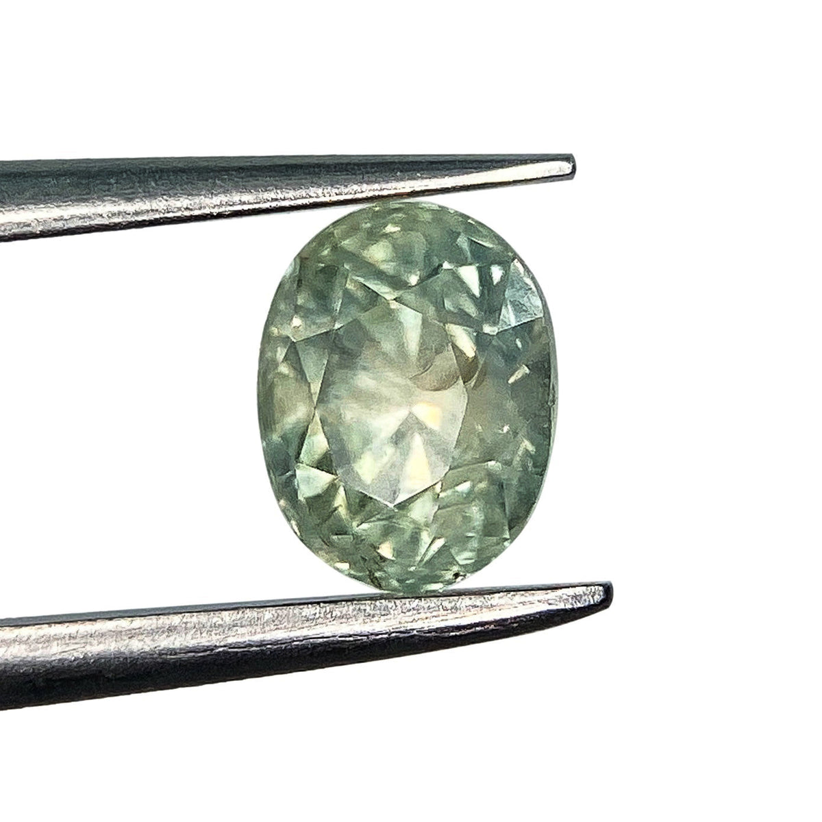 1.08ct | Brilliant Cut Oval Shape Green Montana Sapphire-Modern Rustic Diamond