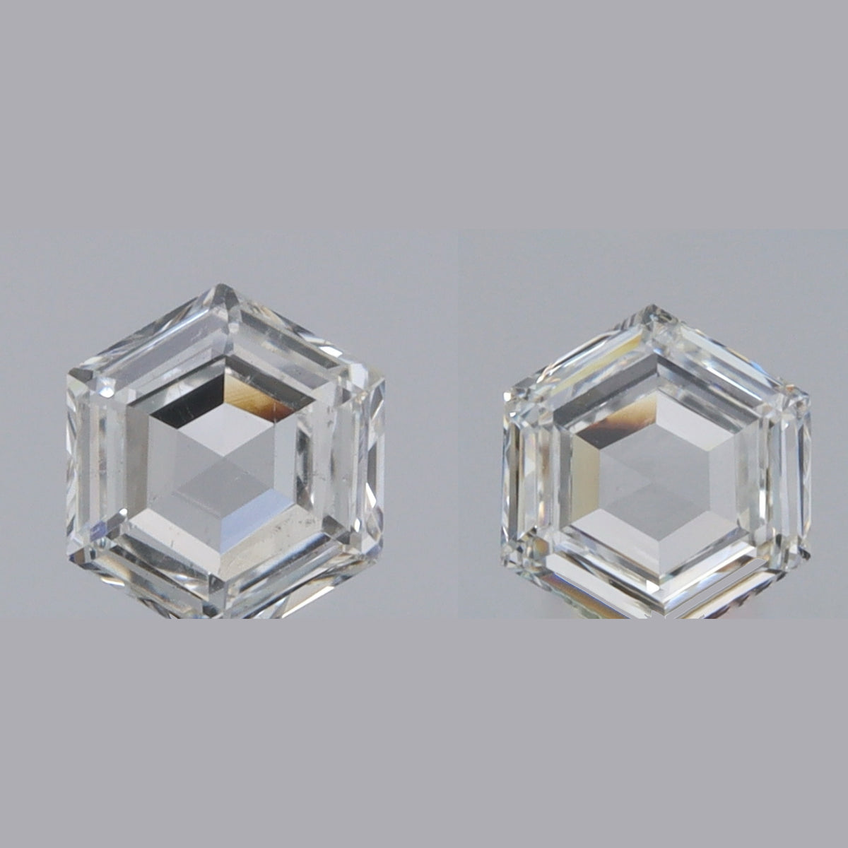 0.42cttw | F VS2 Hexagon Shape Step Cut Diamond Matched Pair