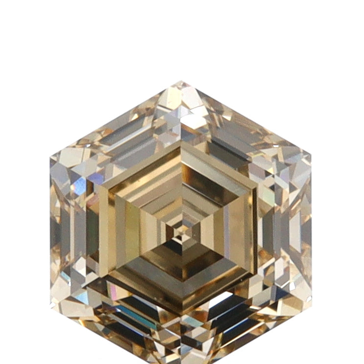 1.68ct | Champagne VS2 Hexagon Shape Step Cut Diamond (GIA)