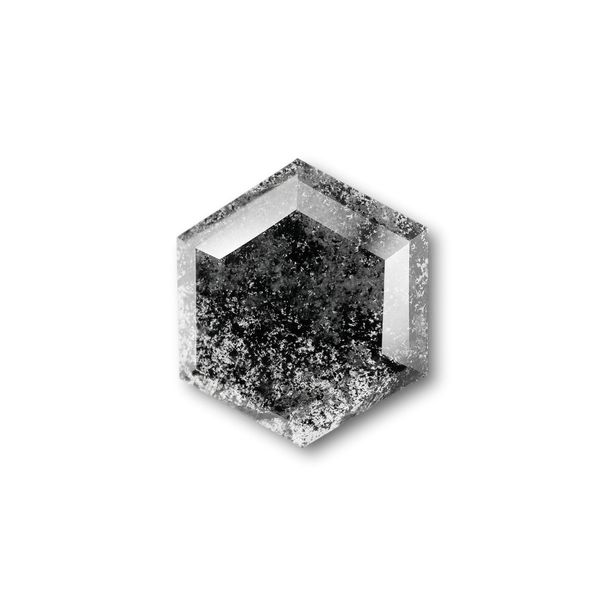 3.91ct | Salt & Pepper Hexagon Shape Rose Cut Diamond