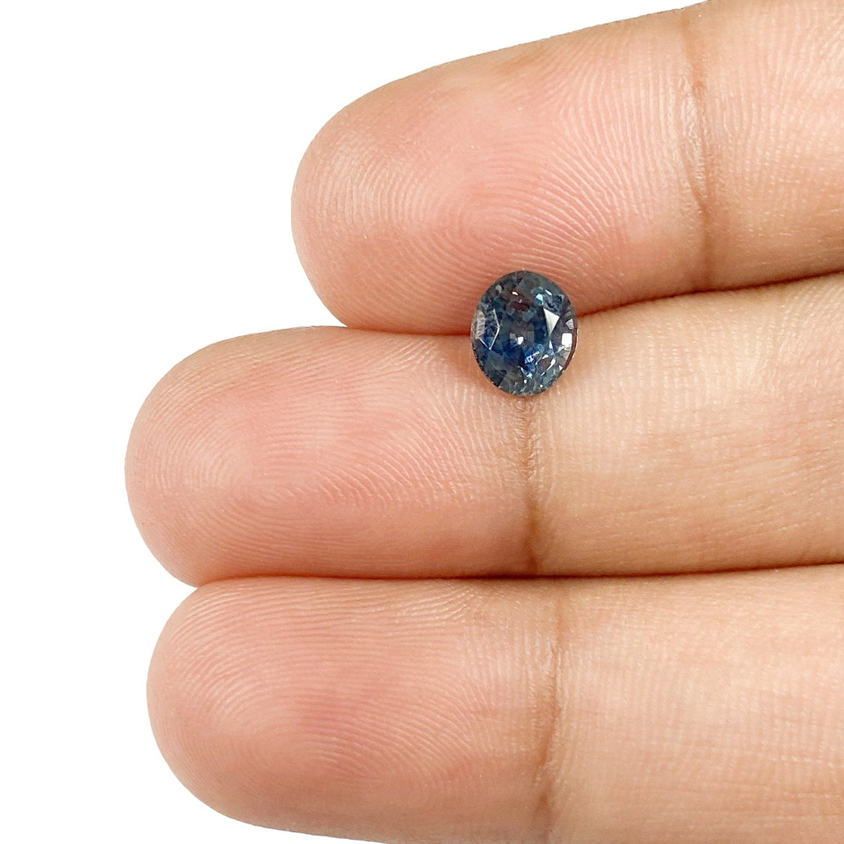 1.09ct | Brilliant Cut Oval Shape Blue Montana Sapphire-Modern Rustic Diamond