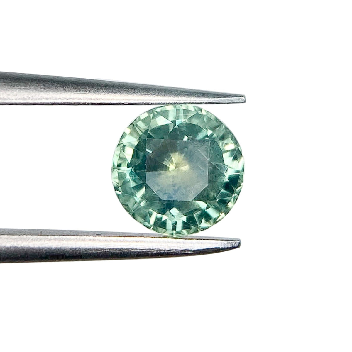 1.09ct | Brilliant Cut Round Shape Blue Greenish Montana Sapphire-Modern Rustic Diamond