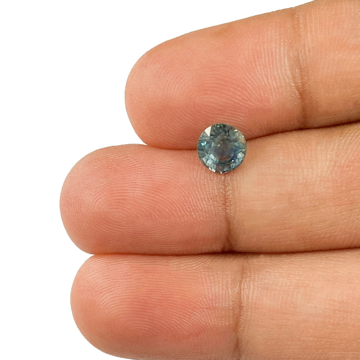 1.09ct | Brilliant Cut Round Shape Blue Montana Sapphire-Modern Rustic Diamond