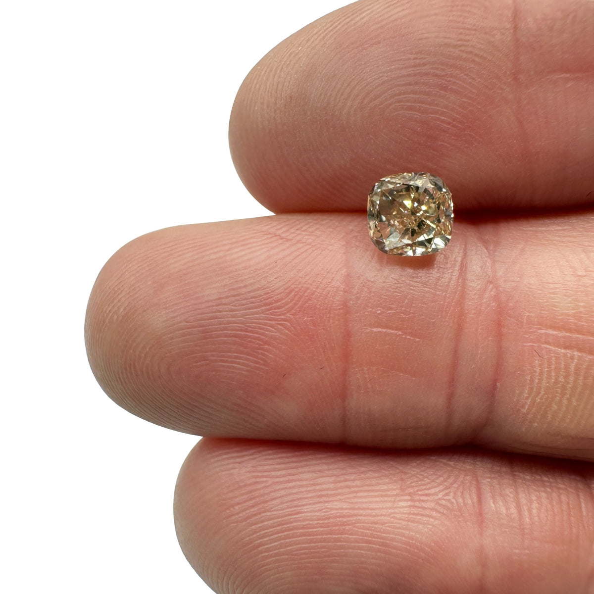 1.10ct | Champagne VS Cushion Shape Brilliant Cut Diamond - Modern Rustic Diamond