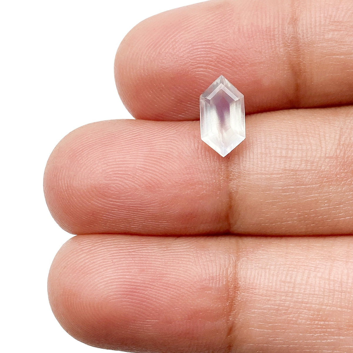 1.09ct | Hexagon Shape Step Cut Moonstone-Modern Rustic Diamond