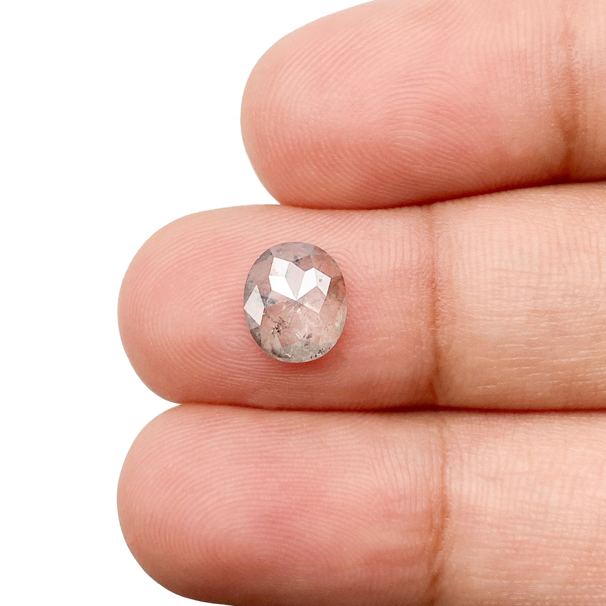 1.09ct | Salt & Pepper Cushion Shape Rose Cut Diamond - Modern Rustic Diamond