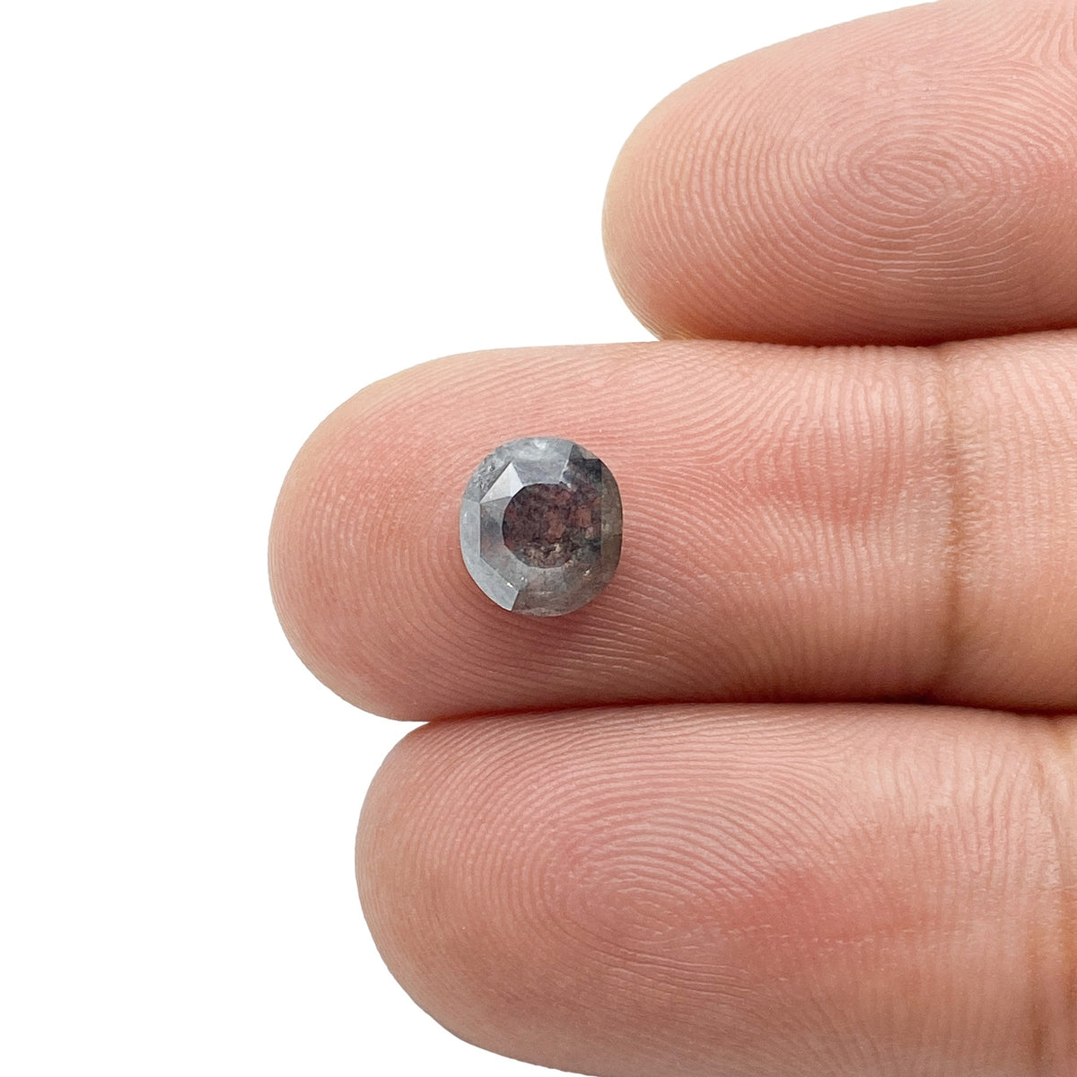 1.09ct | Salt & Pepper Cushion Shape Rose Cut Diamond - Modern Rustic Diamond