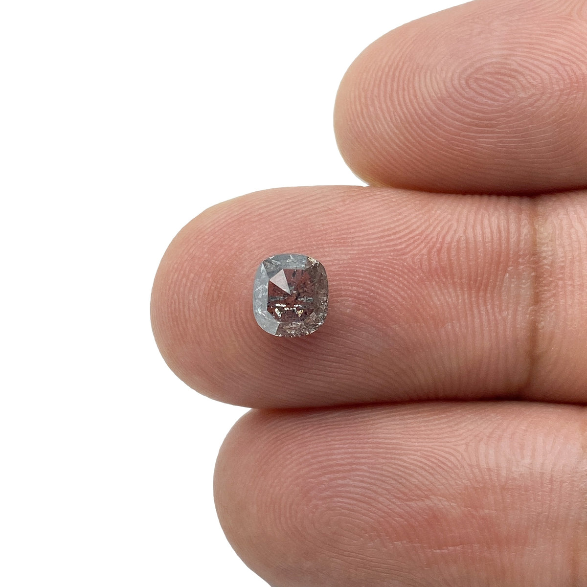 1.09ct | Salt & Pepper Cushion Shape Rose Cut Diamond - Modern Rustic Diamond