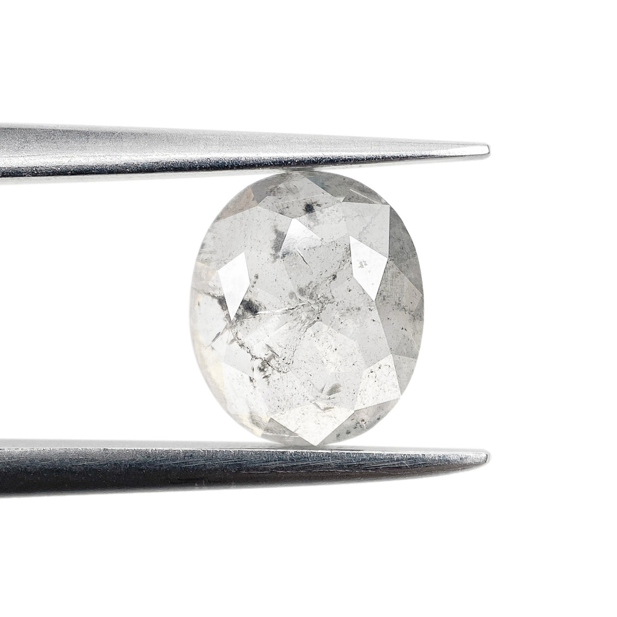 1.09ct | Salt & Pepper Cushion Shape Rose Cut Diamond - Modern Rustic Diamond