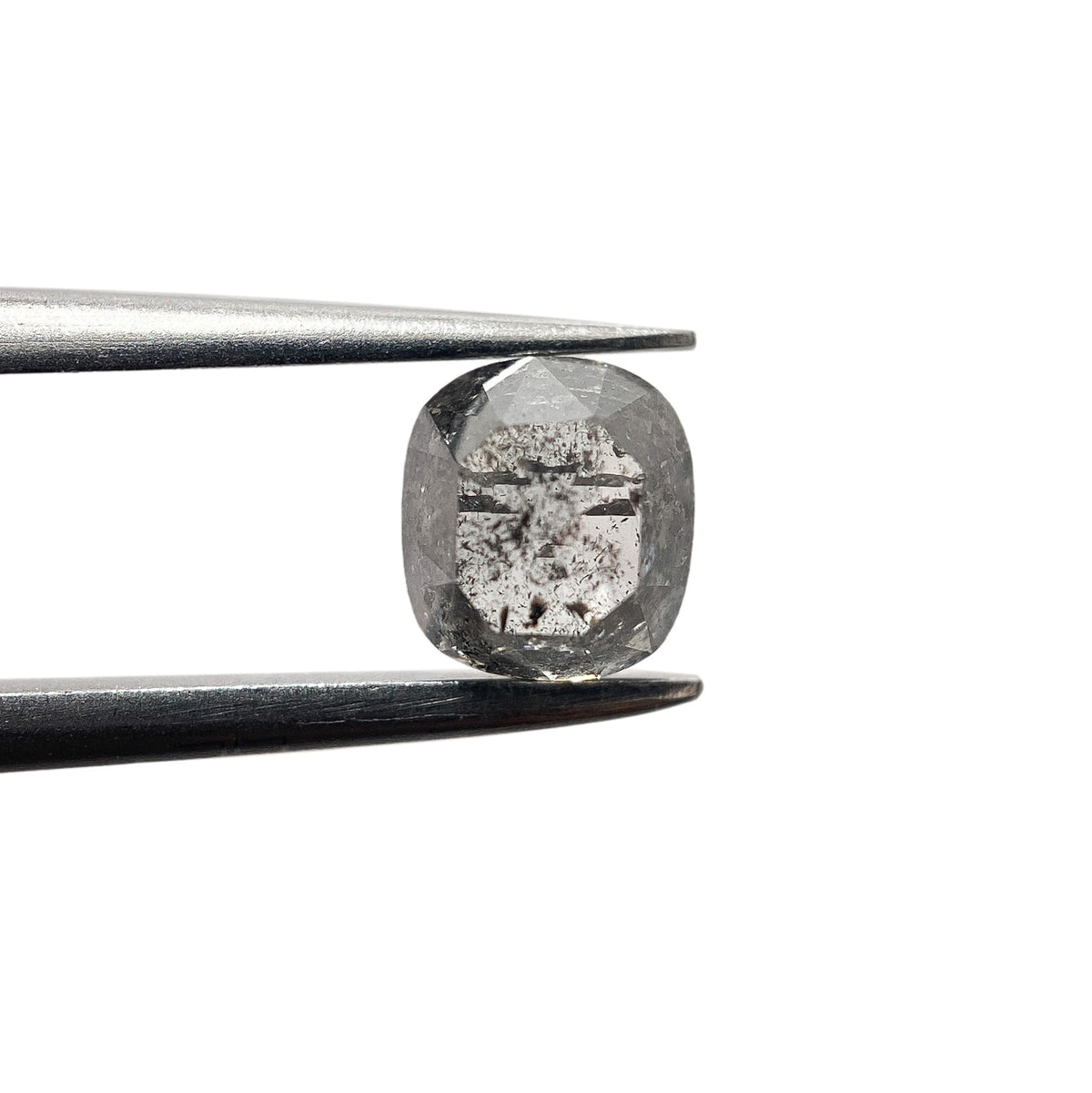 1.09ct | Salt & Pepper Cushion Shape Rose Cut Diamond - Modern Rustic Diamond