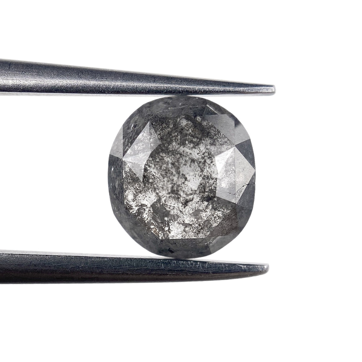 1.09ct | Salt & Pepper Cushion Shape Rose Cut Diamond - Modern Rustic Diamond