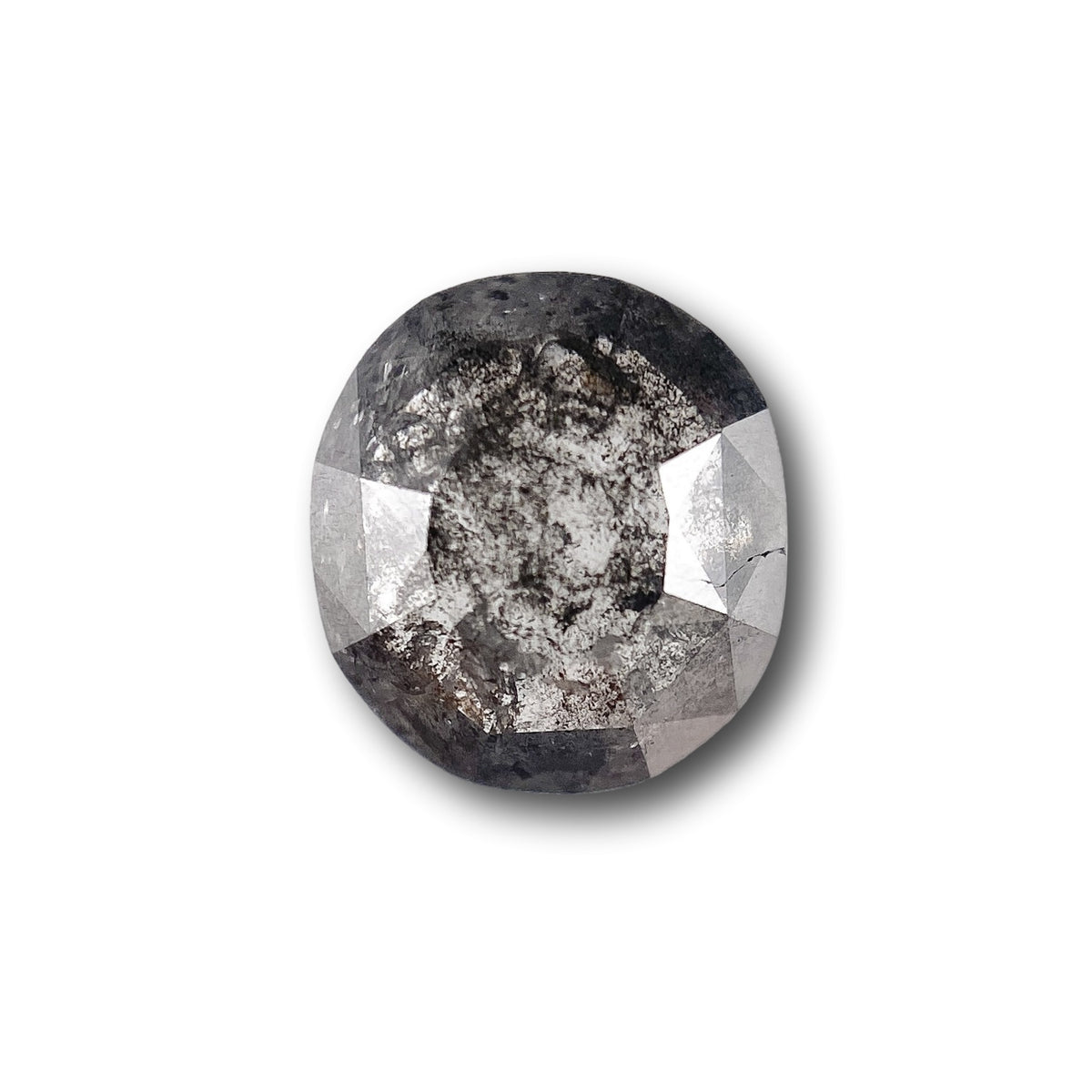 1.09ct | Salt & Pepper Cushion Shape Rose Cut Diamond - Modern Rustic Diamond