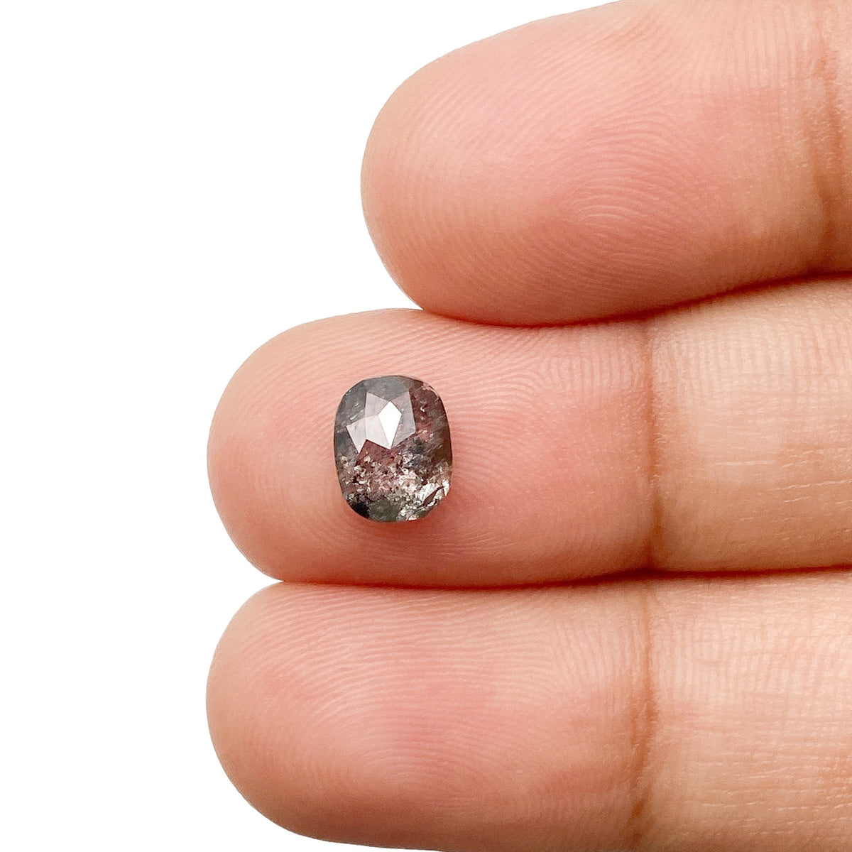 1.09ct | Salt & Pepper Oval Shape Rose Cut Diamond - Modern Rustic Diamond