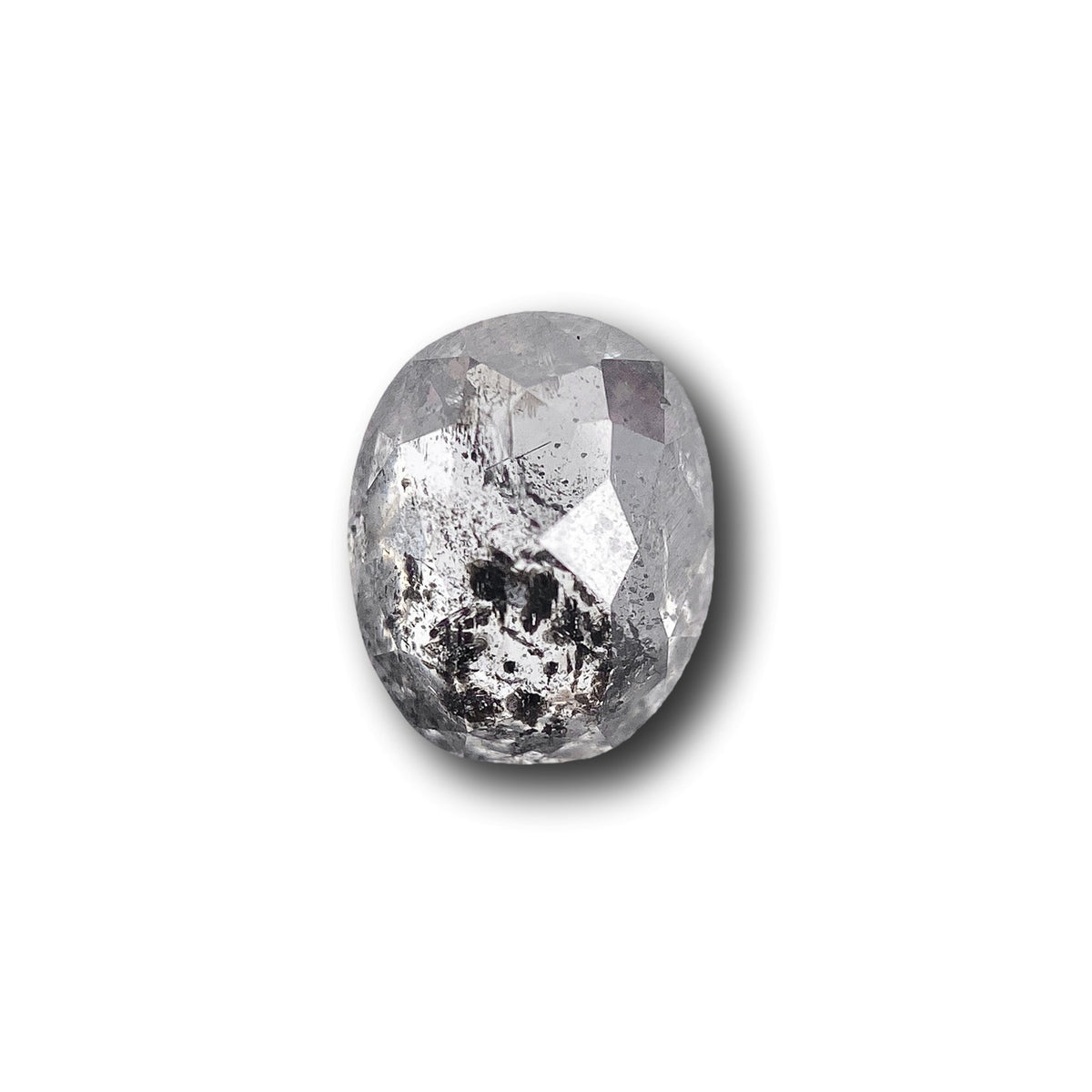 1.09ct | Salt & Pepper Oval Shape Rose Cut Diamond - Modern Rustic Diamond