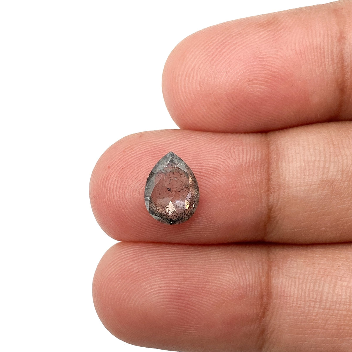 1.09ct | Salt & Pepper Pear Shape Rose Cut Diamond - Modern Rustic Diamond
