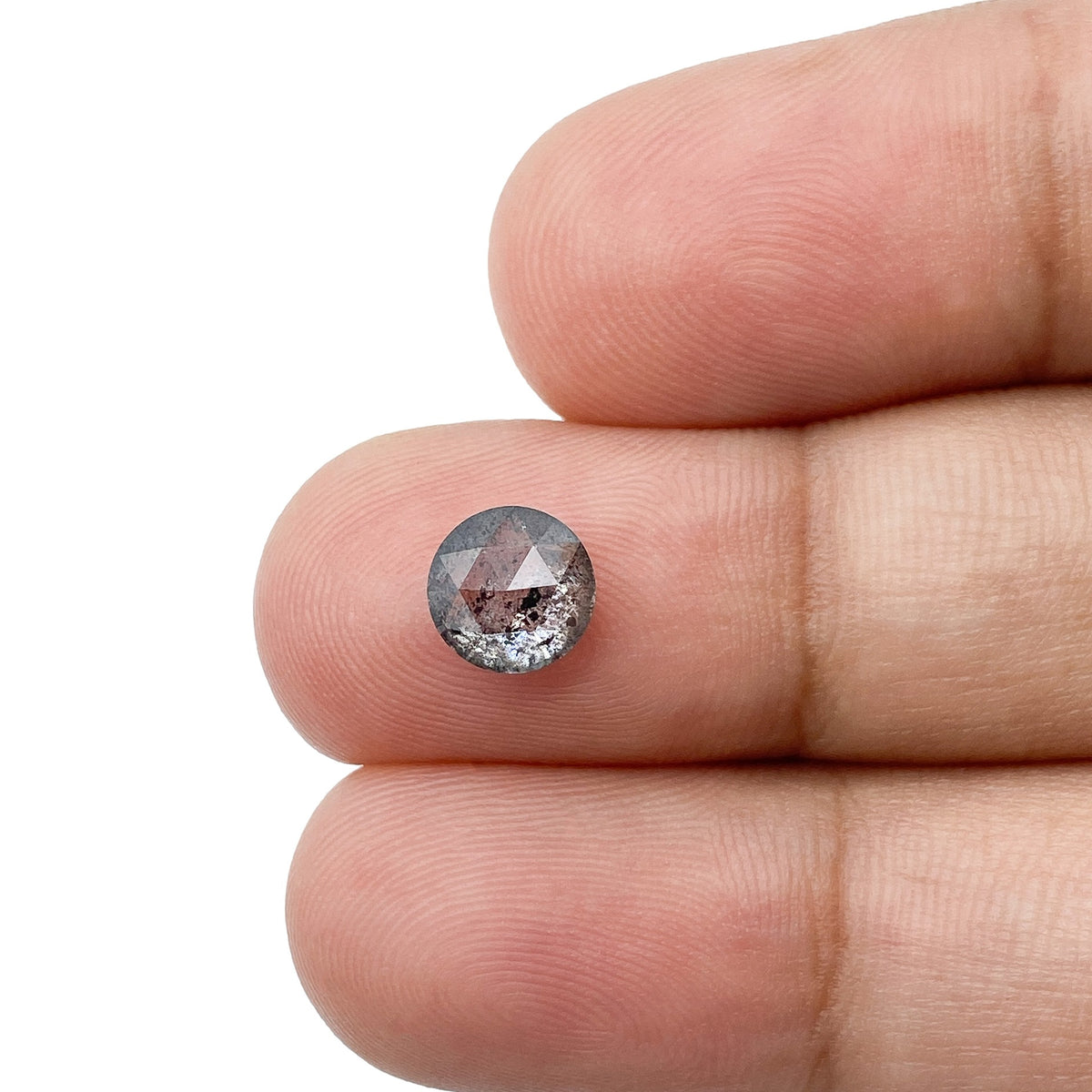 1.09ct | Salt & Pepper Round Shape Rose Cut Diamond - Modern Rustic Diamond
