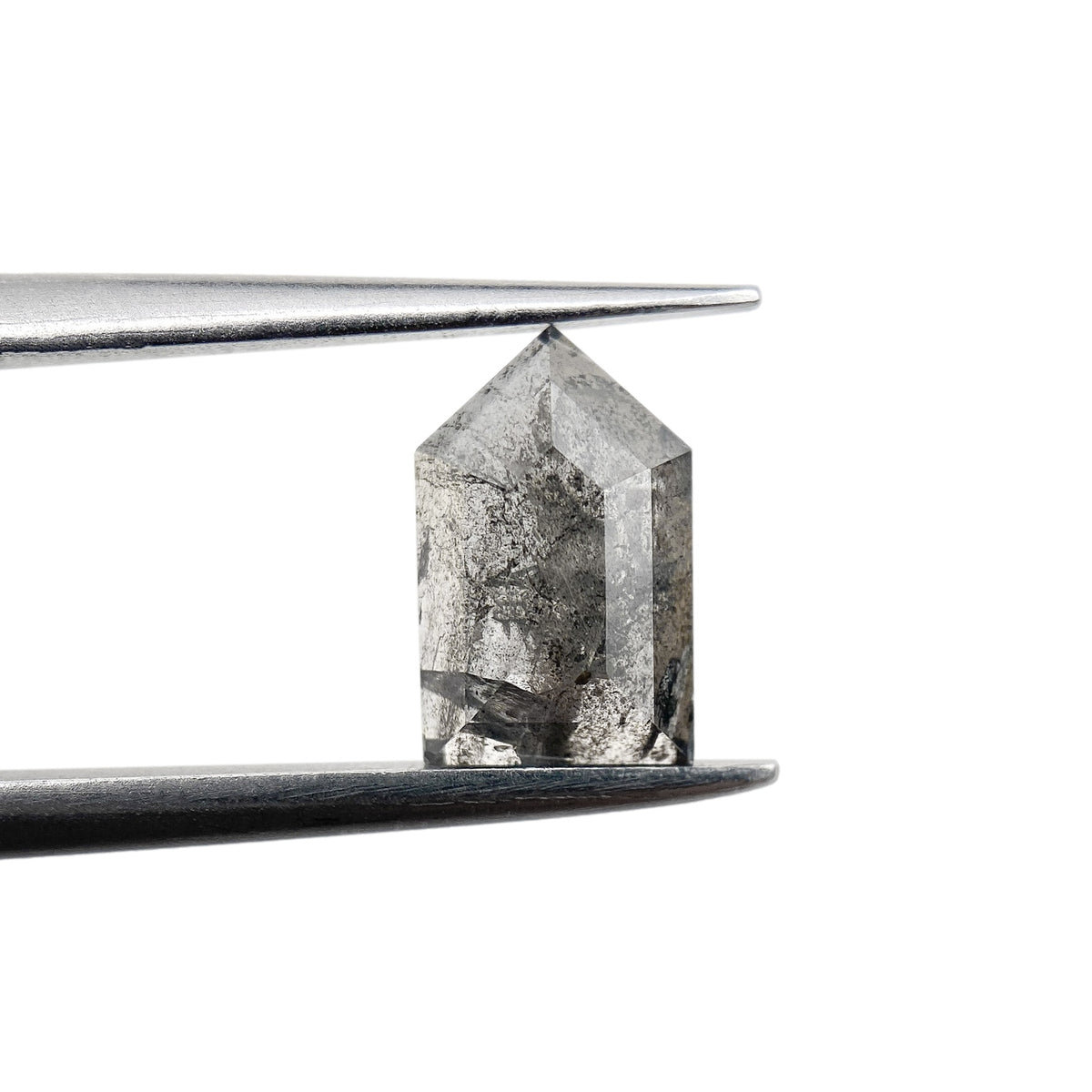 1.09ct | Salt & Pepper Shield Shape Rose Cut Diamond - Modern Rustic Diamond