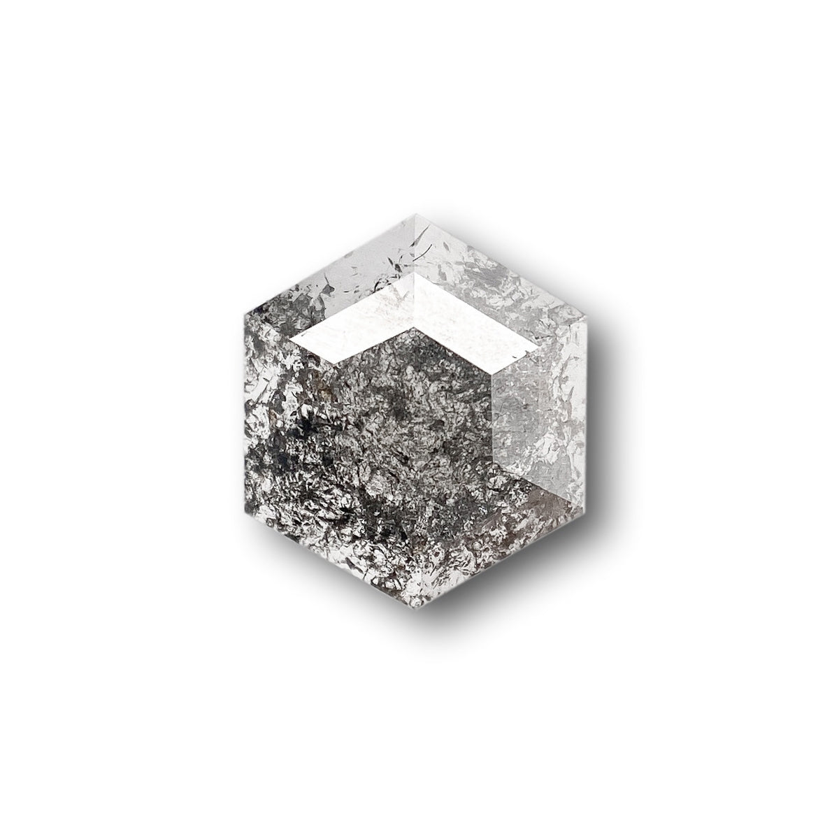 0.61ct | Salt & Pepper Hexagon Shape Rose Cut Diamond